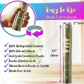 2024 Biodegradable Paper Powder Popper Confetti Cannon for Gender Reveal Baby Shower Party Boy or Girl