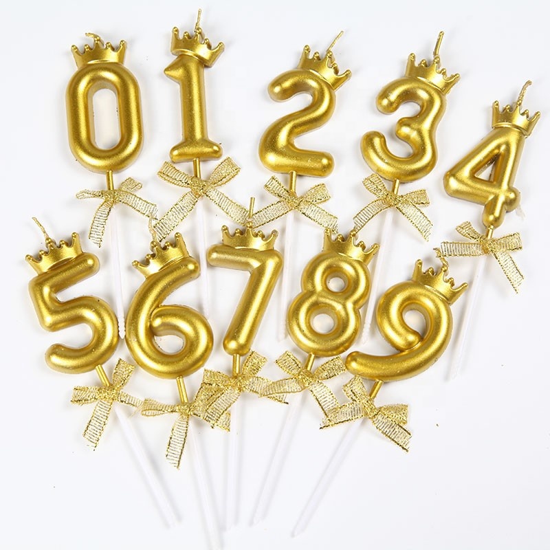 Wholesale Party Decoration Allite Birthday Number Candle Wax Cake Candle Wholesale Number 0-9 Wax Cake Candle