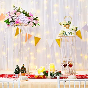 80cm Tall Transparent Decorative Flower Arrangement clear Acrylic Flower Stand for Wedding Table Centerpiece