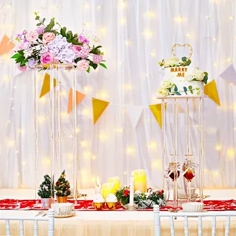 80cm Tall Transparent Decorative Flower Arrangement clear Acrylic Flower Stand for Wedding Table Centerpiece
