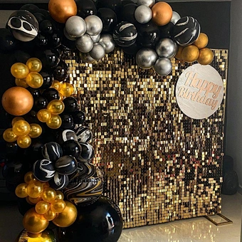 Silver Gold White Black Interlocking Glitter Sequin Panels Shimmer Wall Backdrop for Wedding Parties