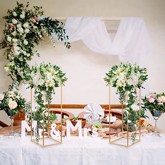 4 Size Iron Removable Metal Gold Wedding Flowers Table Stands Decorations Vase Wedding Centerpieces Stage Decorations