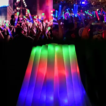 Neon Baton Wand Tube Party Supplies Oem Multi Color Custom Glow Cheap Night Run Use Flashing Light up Cheering Led Foam Stick