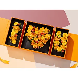 I Love You Gift Box Romantic Custom Eternal Life Flower Packing Rose Soap Package Heart Shape Luxury Valentine Day Paper Wedding
