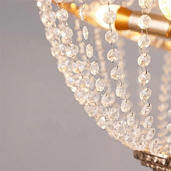 Event Ceiling Luxury Round Prop Iron Crystal Decoration Lamp Chandelier Pendant Hanging Modern Hotel Marriage Wedding Light