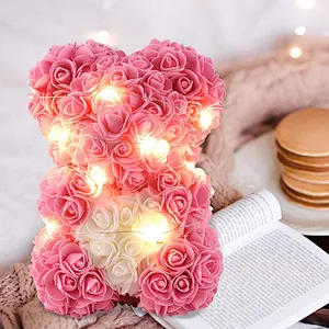 Teddy Rose Bear Box 2023 Valentine's Day Gift Idea for Girlfriend Mother-Preserved Kids' San Decoration Graduation Father's Day