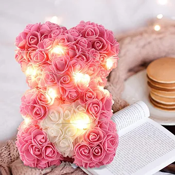 Teddy Rose Bear Box 2023 Valentine's Day Gift Idea for Girlfriend Mother-Preserved Kids' San Decoration Graduation Father's Day