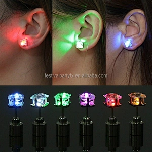Hot Cool Fashion Unique Design LED Earrings Light up Bling Ear Studs Dance Party New Year Accessories Women Men