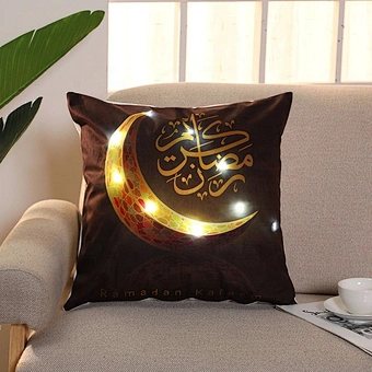 LED Home Pillowcase for Ramadan & Eid Mubarak Decorations Mosque Decorative Party Supplies Muslim Holiday Gift
