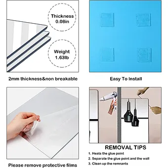 Wall Acrylic 3d Tree Reflective Self-adhesive Decor Adhesive Decoration Soft Decorative Water Proof Car Self Mirror Sticker