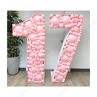 Diy Large Fillable Letters Mosaic Balloon Frame Custom Number Balloon Stand Box Birthday Wedding Party Decorations