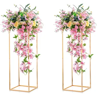 4 Size Iron Removable Metal Gold Wedding Flowers Table Stands Decorations Vase Wedding Centerpieces Stage Decorations