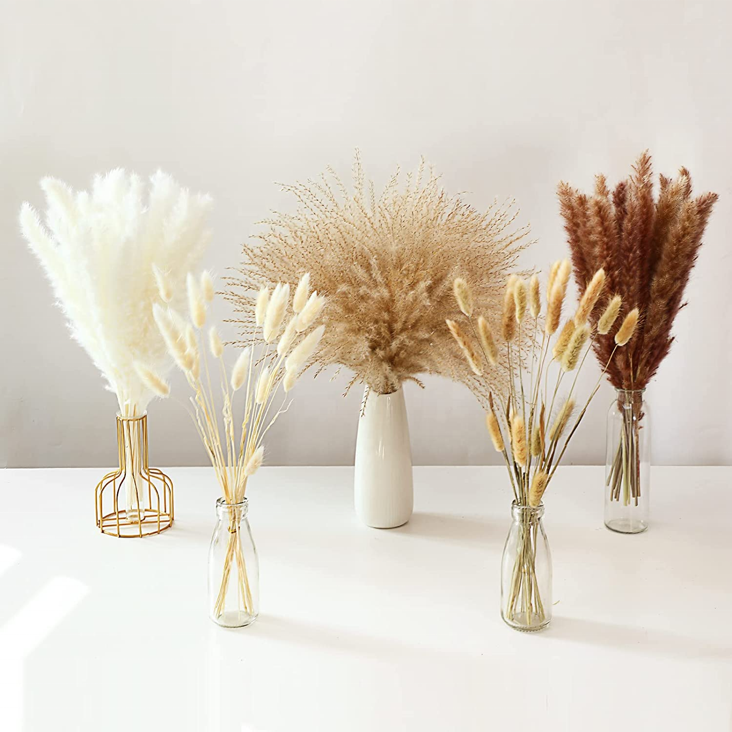 Pampas White Color Dried Natural Small Big Large Pampas Grass for Wedding Flower Arrangements Home Decor