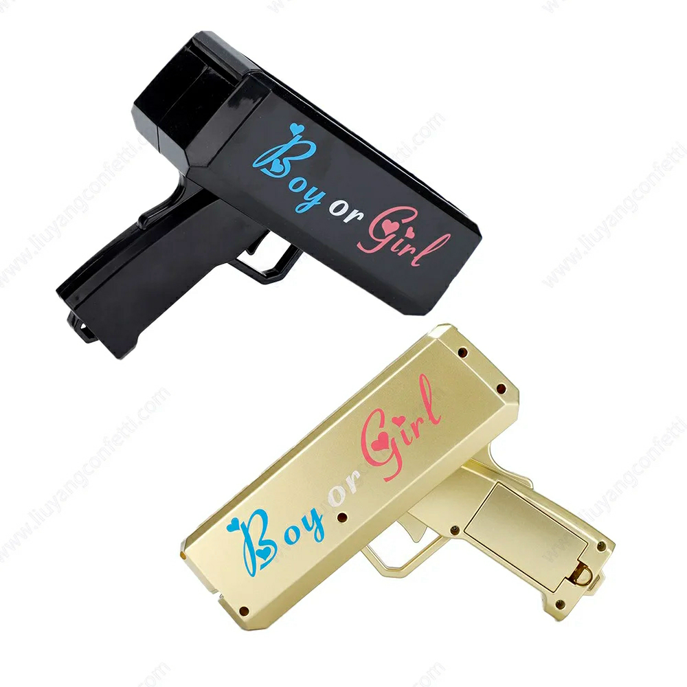 Gender Reveal Shooter Toy Paper Playing Sprayer for Baby Shower Party Revealing Boy or Girl