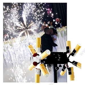 Dj SFX Fountain Sparkler Spark Stage Indoor Firing System Double Wheels Party Wedding Remote Control Cold Pyro Fireworks Machine