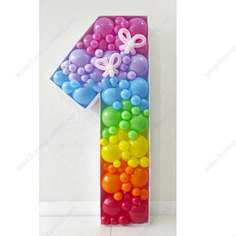 Diy Large Fillable Letters Mosaic Balloon Frame Custom Number Balloon Stand Box Birthday Wedding Party Decorations