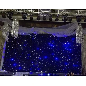 Upgrade DMX Control Twinkle 300 LED Light Led Wedding Lighted Star Curtain Cloth Backdrop for Indoor Outdoor Stage
