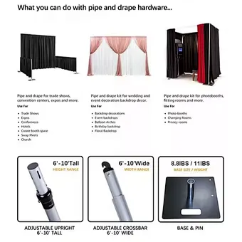 Adjustable Wedding Tube and Drapery Column Backdrop Stand