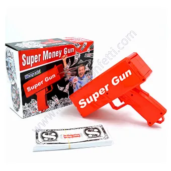 2021 Gold Money Gun Make Cash Money Rain Dollar Bill Plastic Gun Box Shot Spread the Real Money Gold Gun Toy