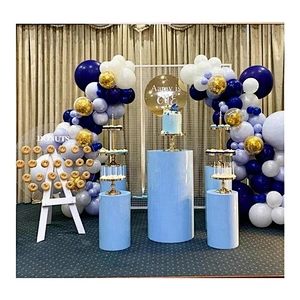 Backdrop Event Cake Plinth Pillar Gold Dessert Stand Wedding Party Prop Set of 5 Iron White Display Decoration Table Centerpiece