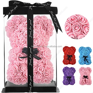 Teddy Rose Bear Box 2023 Valentine's Day Gift Idea for Girlfriend Mother-Preserved Kids' San Decoration Graduation Father's Day