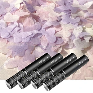 Party Color Biodegradable White Gold Butterfly Shape Confetti Popper Bulk Party Popper Confetti Shooter Wedding Confetti Cannon