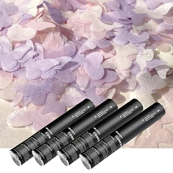 Party Color Biodegradable White Gold Butterfly Shape Confetti Popper Bulk Party Popper Confetti Shooter Wedding Confetti Cannon
