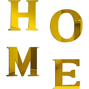 Home Decor Alphabet Poster Diy Peel Stick Bedroom Festival Decoration Art Mural Silver Letter Acrylic 3d Mirror Wall Sticker