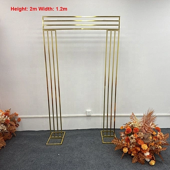 Artificial Event Decoration Stage Supplies Party Gold Stainless Steel Frame Flower Stand Wedding Arch Pipe Drape Backdrop