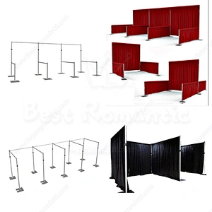 Adjustable Exhibition Booth Pipe and Drape Backdrop Stand Outdoors Indoor Flower Wall Curtain Wedding Party Event Decorations