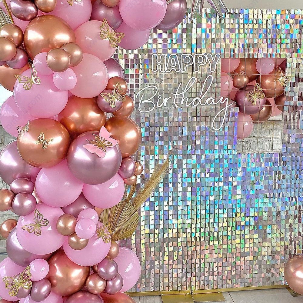 Mirror Iridescence Wedding Event Festival Backdrop Decoration Shipping Free White Disc Decorative Gold Shimmer Sequin Wall Panel