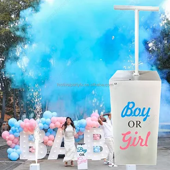 Electronic Remote Control Colorful Confetti Cannon Machine Gender Reveal Smoke Baby Shower Powder Fireworks Party Popper Spray