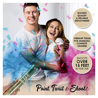Wholesale Boy or Girl Pink Blue Holi Gender Reveal Baby Shower Party Supplies Popper Smoke Powder & Confetti Stick Cannon