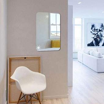 Decoration Rectangular Living Room Bedroom 3d Diy Home Bathroom Acrylic Reflective Surface Oval Pattern Mirror Wall Sticker
