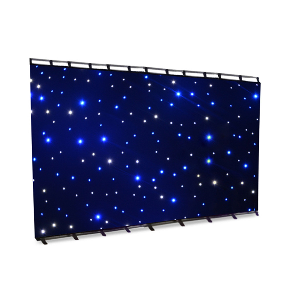 Upgrade DMX Control Twinkle 300 LED Light Led Wedding Lighted Star Curtain Cloth Backdrop for Indoor Outdoor Stage