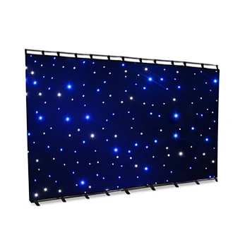 Upgrade DMX Control Twinkle 300 LED Light Led Wedding Lighted Star Curtain Cloth Backdrop for Indoor Outdoor Stage
