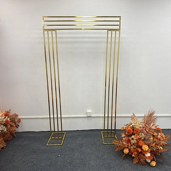 Artificial Event Decoration Stage Supplies Party Gold Stainless Steel Frame Flower Stand Wedding Arch Pipe Drape Backdrop
