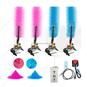 Wholesale Stock One-click Start Tnt Gender Reveal Machine Baby Shower Pink Blue Powder Sfx Fireworks Party Popper Spray Cannon