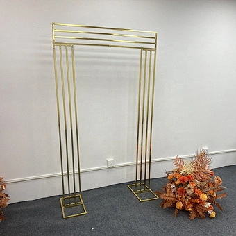 Artificial Event Decoration Stage Supplies Party Gold Stainless Steel Frame Flower Stand Wedding Arch Pipe Drape Backdrop