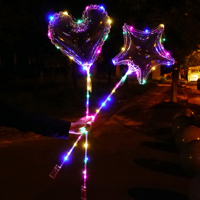 Led Valentines Day Decorations and Gift for Him or Her Heart Bobo Balloon With LED Valentine Balloons