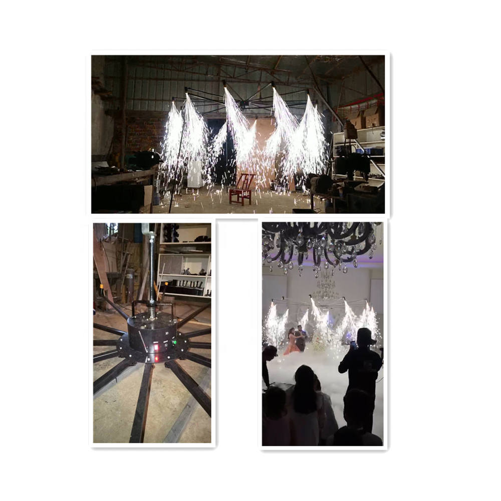 Remote Control Stage Show Cold Fountain New Product Big Circle 360 Degree Rotate Pyro Indoor Wedding Firing System Firework