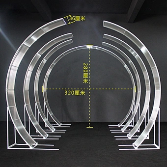 Decor Stage Gold Arch Background Supplies Outdoor Indoor Party Circle Reusable Removable Iron Round Acrylic Wedding Backdrop