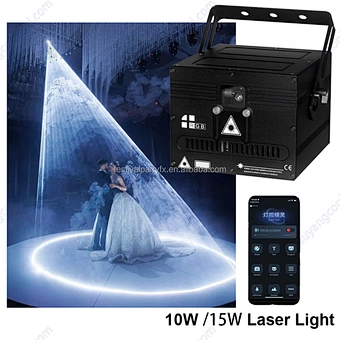 10W RGB Phone-Controlled Wedding Laser Light Projector Stage Laser Light Show for Wedding Parties Red Beam Effect Dance Floor
