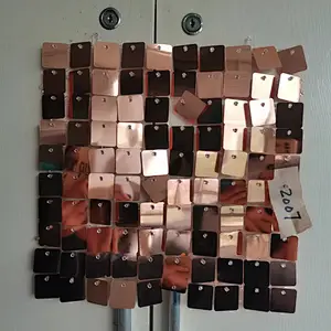 Event Party Gold Pink Iridescent Silver Background Mirror Shimmer Gem Sequin Shimmer Wall Backdrop Manufacturers Sequin Panel