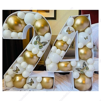 Large 0-9 Birthday Party Anniversary Wedding Backdrop Love Letter Filling Baby Shower Number Marquee Mosaic Balloon Frame Stand