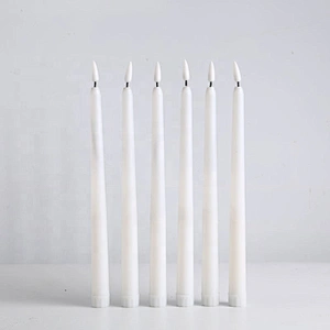 Moving Flame Flameless Tea Christmas Recharge Yellow Flickering Remote Candles Bougie Dinner Party Decoration Led Taper Light
