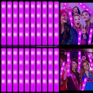 Wholesale RGB Custom Logo Cheering Glowing Light up Party Led Foam Sticks for Concert Parties Neon Party