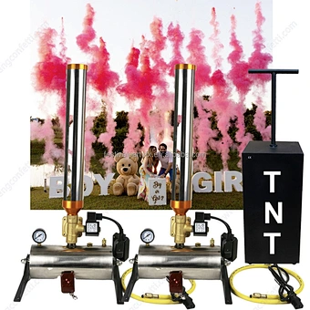 Electronic Remote Control Gender Reveal Smoke Machine Powder Fireworks Outdoor Party Props Colorful Confetti Cannon Machine