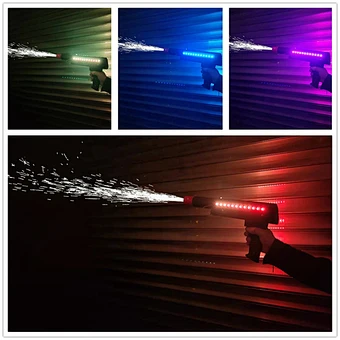 Colorful Led Spark Firework Stage Effect Hand Held Indoor Sparkler Party Wedding Shooter Cold Pyro Gun for Club Dj