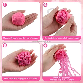 Birthday Wedding Party Supplies Props Hand Throw Streamers Poppers Ribbon Confetti No Mess Paper Throw Streamers